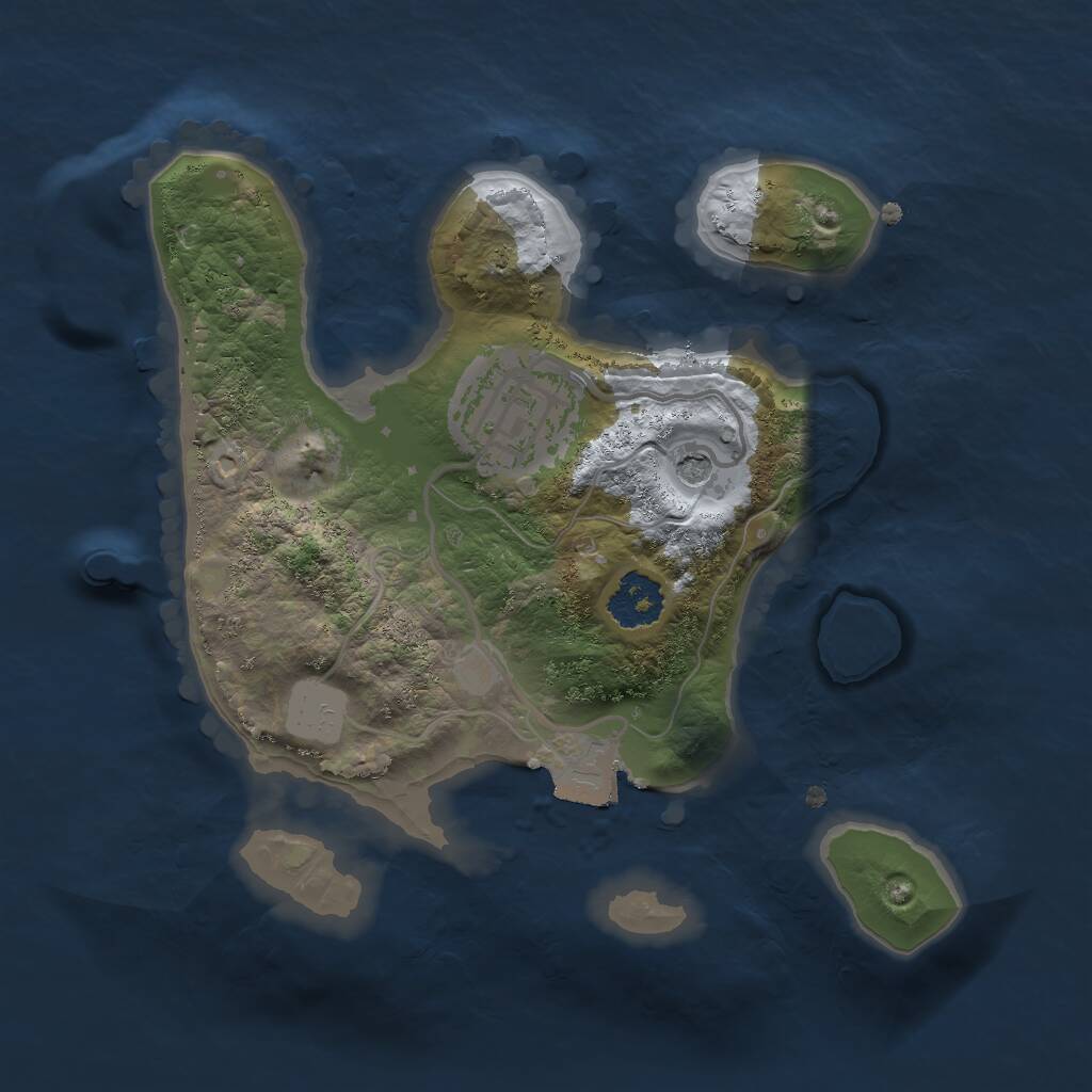 Rust Map: Procedural Map, Size: 2000, Seed: 102938, 3 Monuments