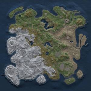 Thumbnail Rust Map: Procedural Map, Size: 4000, Seed: 1278581998, 14 Monuments