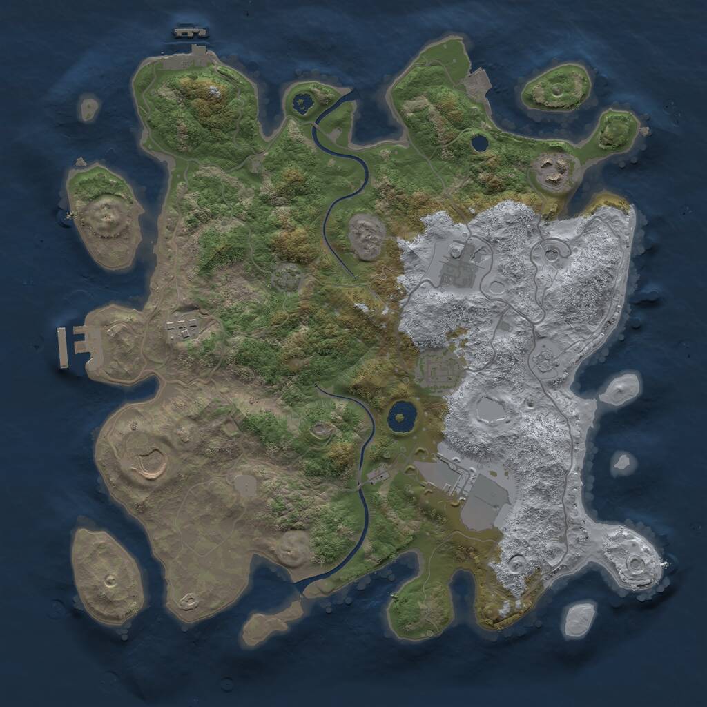 Rust Map: Procedural Map, Size: 3500, Seed: 118027615, 12 Monuments