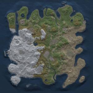 Thumbnail Rust Map: Procedural Map, Size: 3700, Seed: 1550706005, 16 Monuments