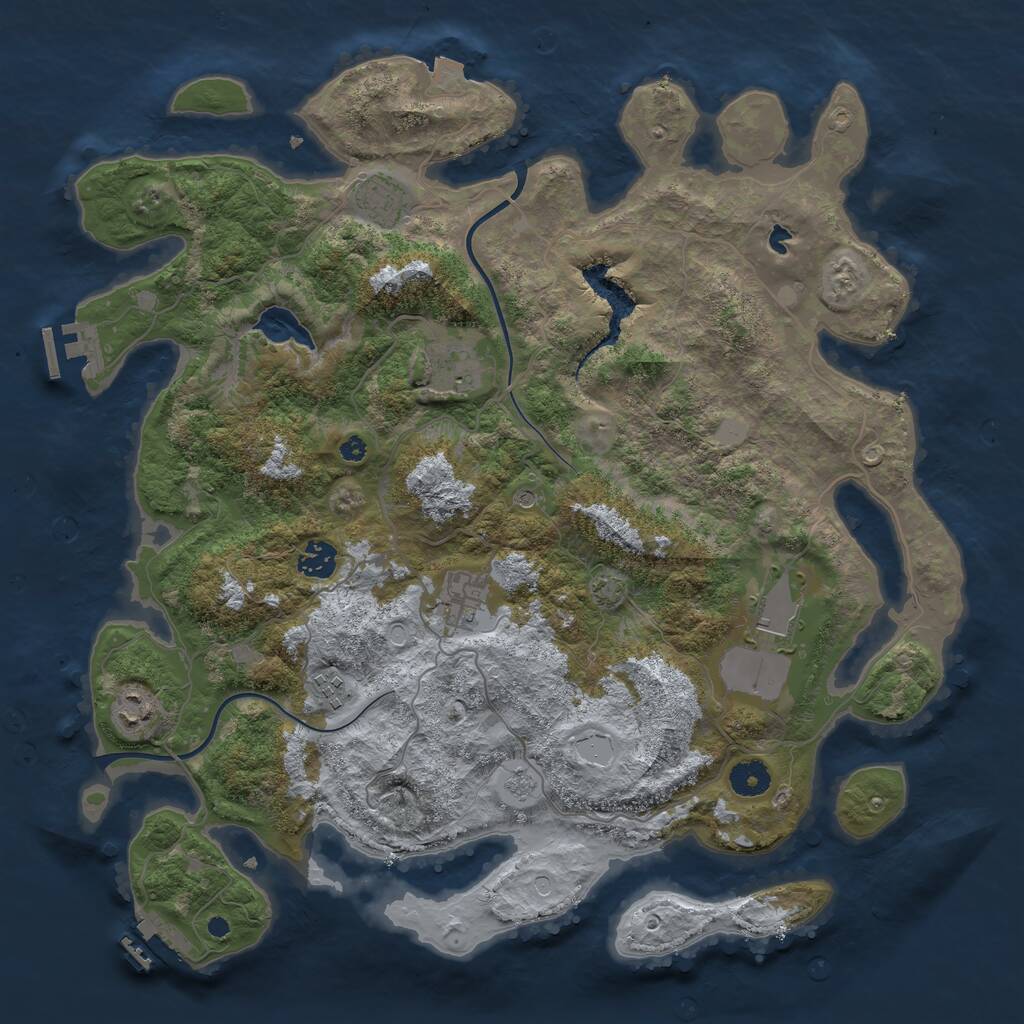 Rust Map: Procedural Map, Size: 4000, Seed: 200698711, 13 Monuments