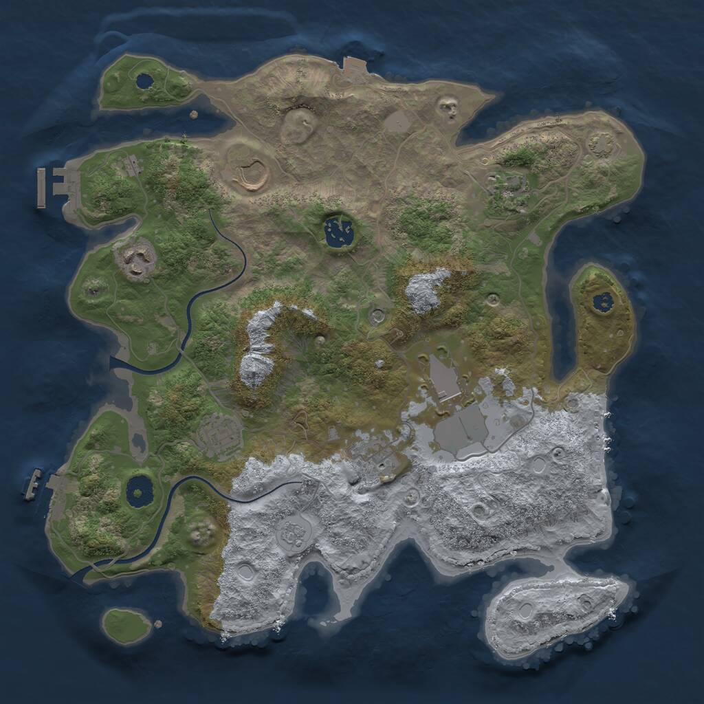 Rust Map: Procedural Map, Size: 3500, Seed: 212389046, 13 Monuments