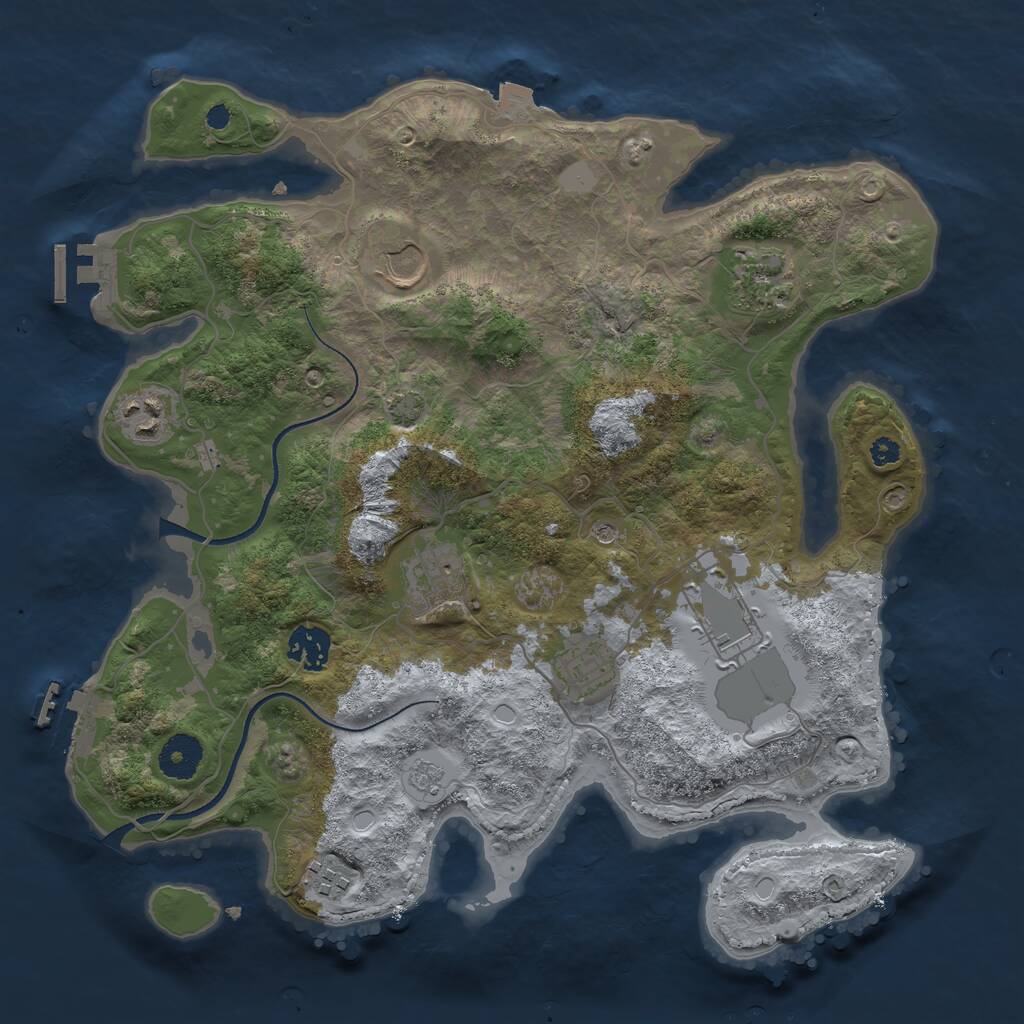 Rust Map: Procedural Map, Size: 3500, Seed: 212389046, 14 Monuments