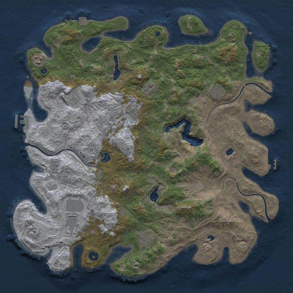Rust Map: Procedural Map, Size: 4500, Seed: 2123467654, 15 Monuments