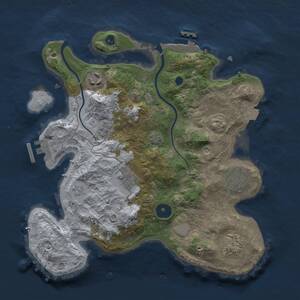 Thumbnail Rust Map: Procedural Map, Size: 3000, Seed: 142740717, 11 Monuments