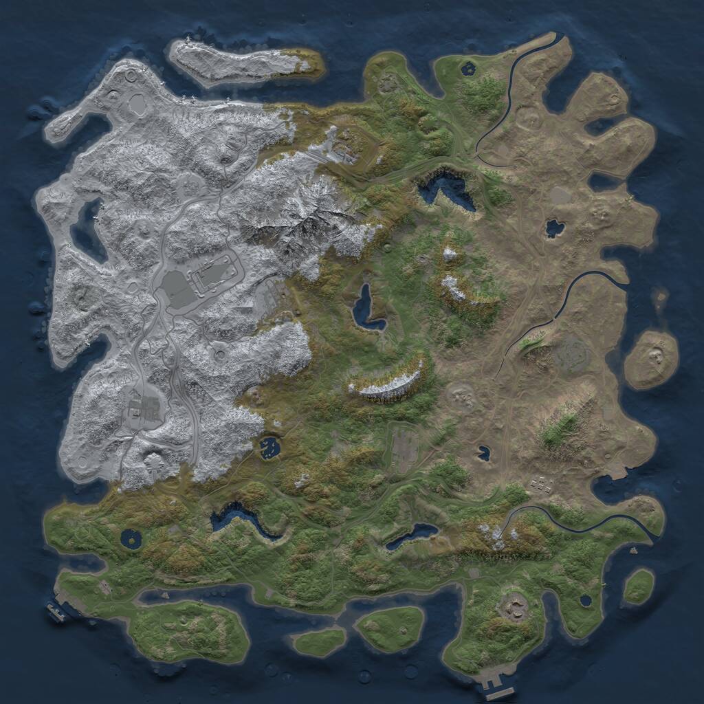 Rust Map: Procedural Map, Size: 5000, Seed: 746656328, 15 Monuments