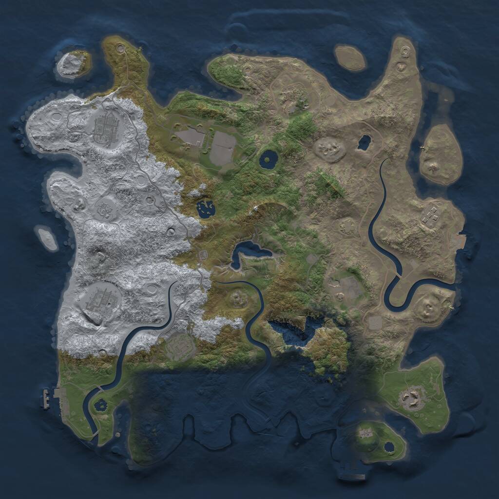 Rust Map: Procedural Map, Size: 4000, Seed: 1179421523, 15 Monuments