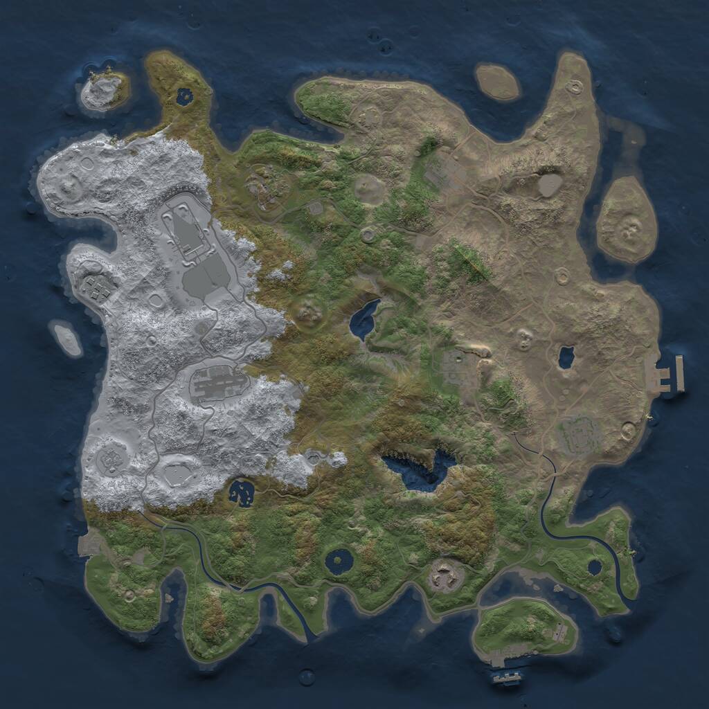 Rust Map: Procedural Map, Size: 4000, Seed: 1179421523, 15 Monuments