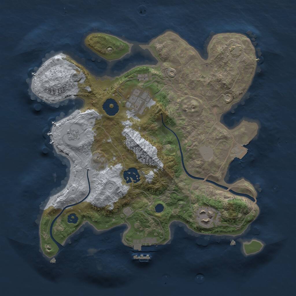 Rust Map: Procedural Map, Size: 2750, Seed: 45222, 7 Monuments