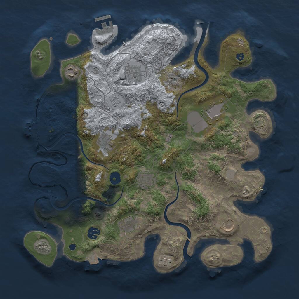 Rust Map: Procedural Map, Size: 3700, Seed: 676160335, 15 Monuments