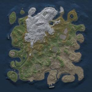 Thumbnail Rust Map: Procedural Map, Size: 3700, Seed: 676160335, 14 Monuments