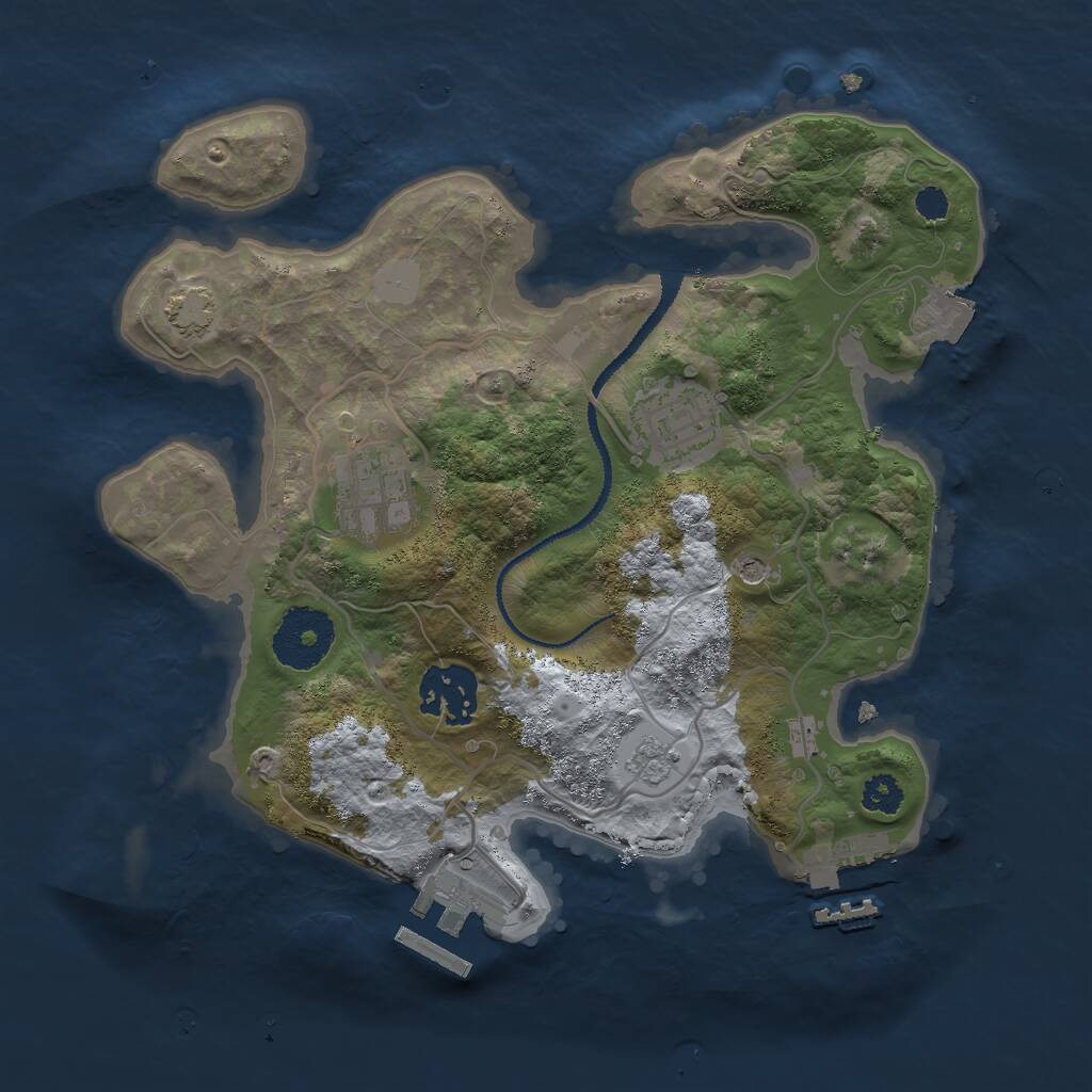 Rust Map: Procedural Map, Size: 2700, Seed: 2007238006, 9 Monuments