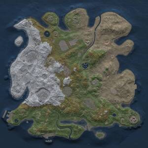 Thumbnail Rust Map: Procedural Map, Size: 3700, Seed: 881608074, 17 Monuments