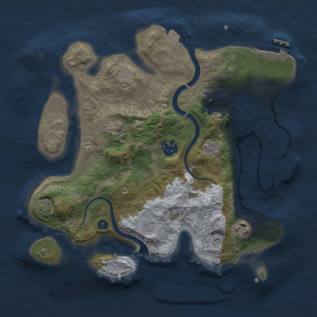 Rust Map: Procedural Map, Size: 3000, Seed: 988170248, 10 Monuments