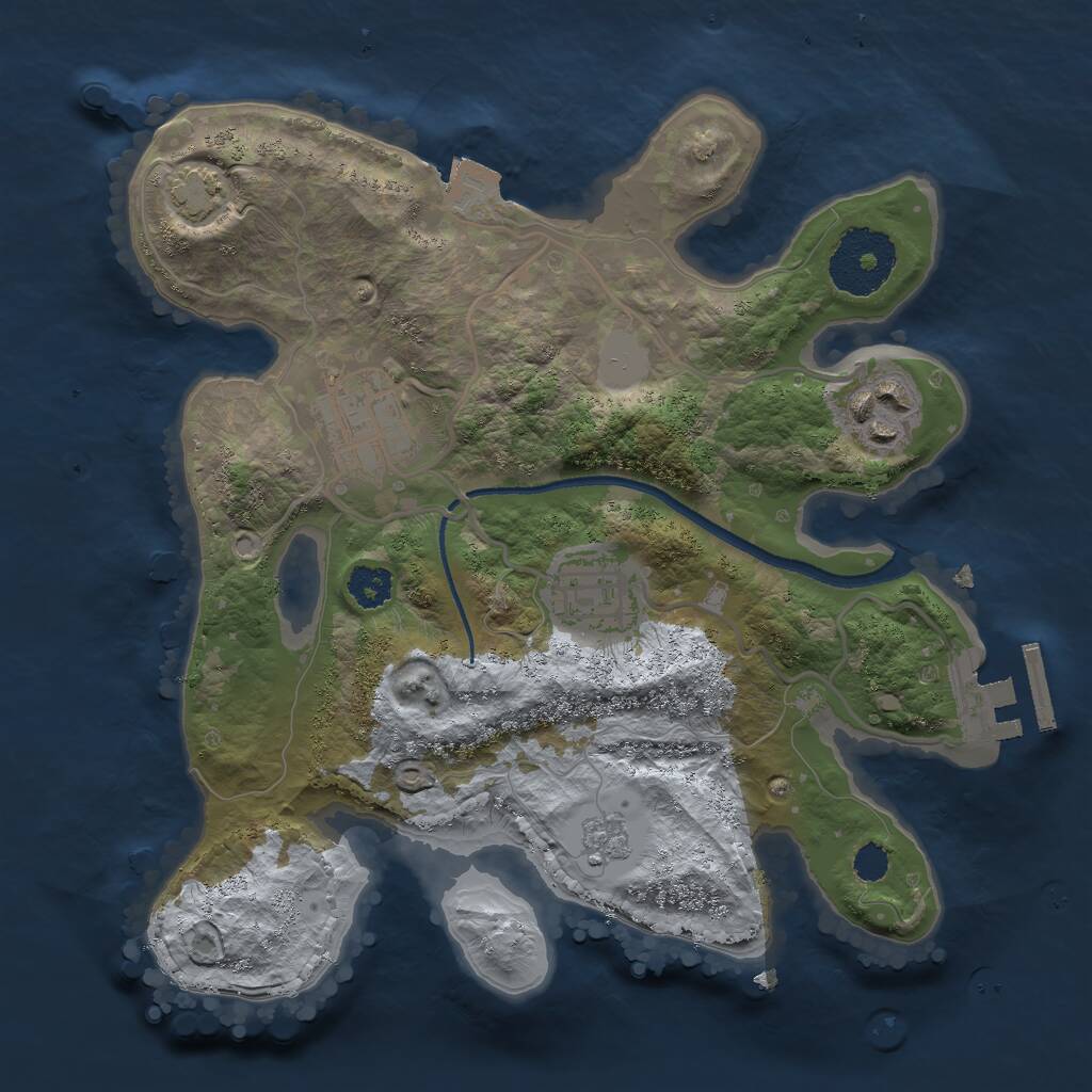 Rust Map: Procedural Map, Size: 2500, Seed: 27112024, 7 Monuments