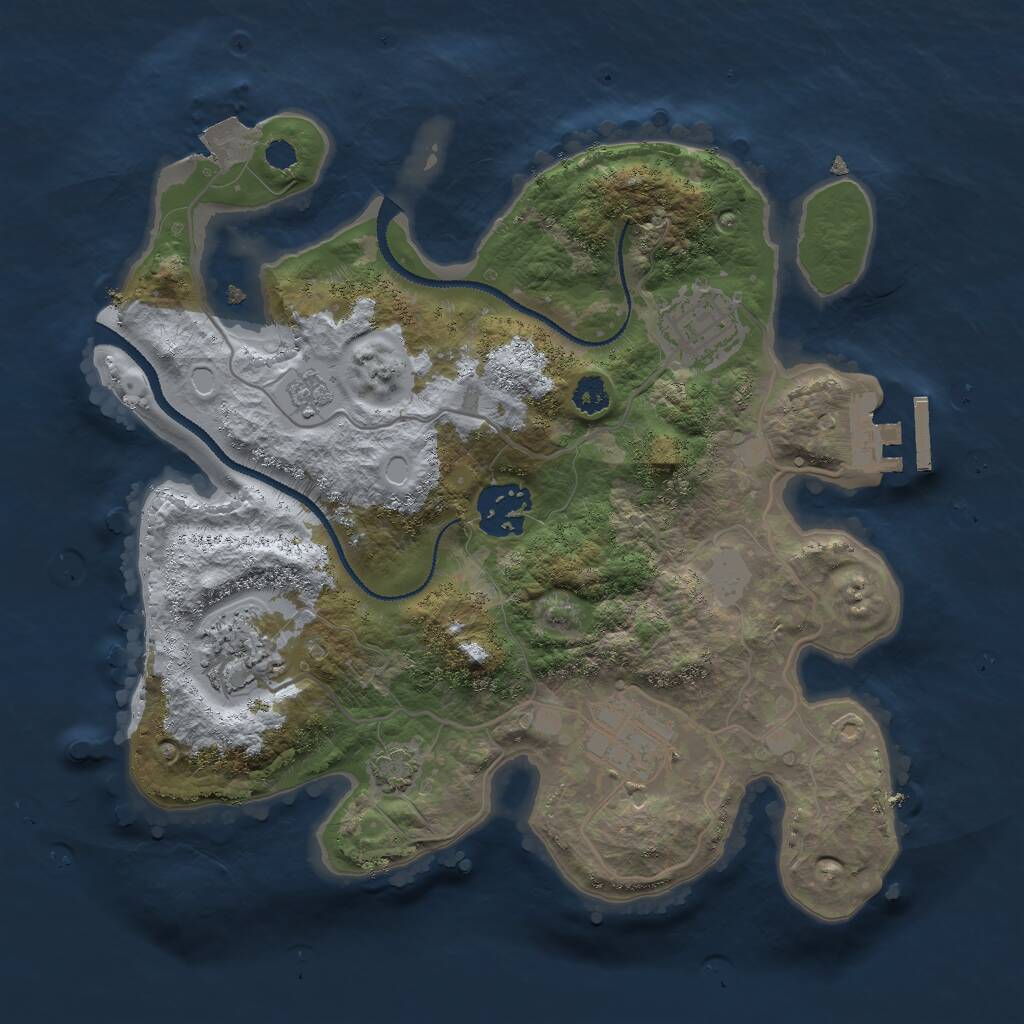 Rust Map: Procedural Map, Size: 2800, Seed: 1994135389, 8 Monuments