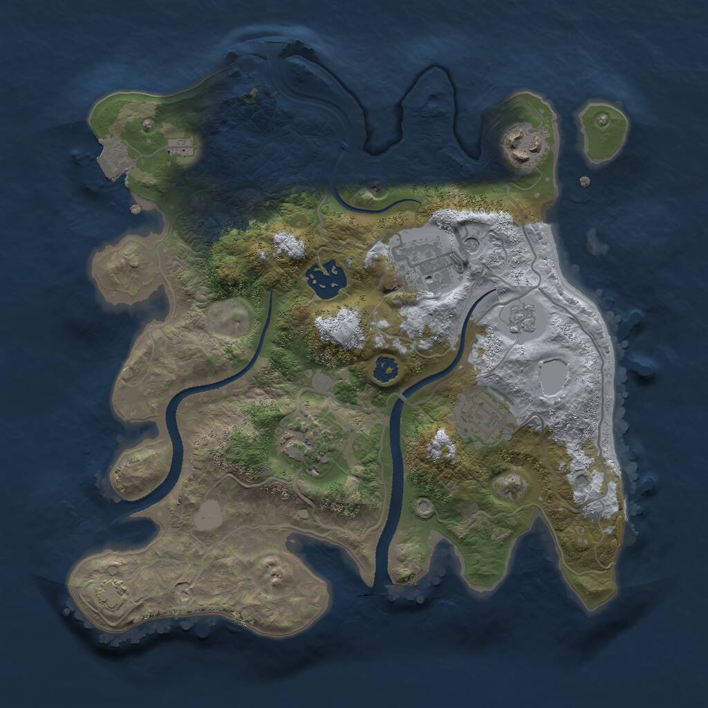 Rust Map: Procedural Map, Size: 2800, Seed: 65533, 9 Monuments