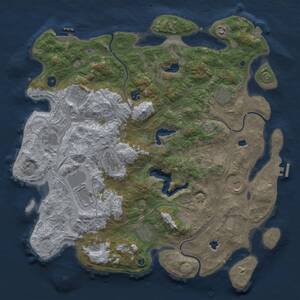 Thumbnail Rust Map: Procedural Map, Size: 4500, Seed: 515971594, 17 Monuments