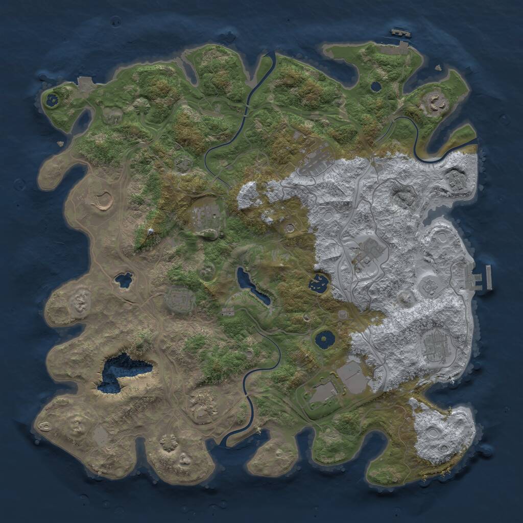Rust Map: Procedural Map, Size: 4250, Seed: 1427572331, 17 Monuments