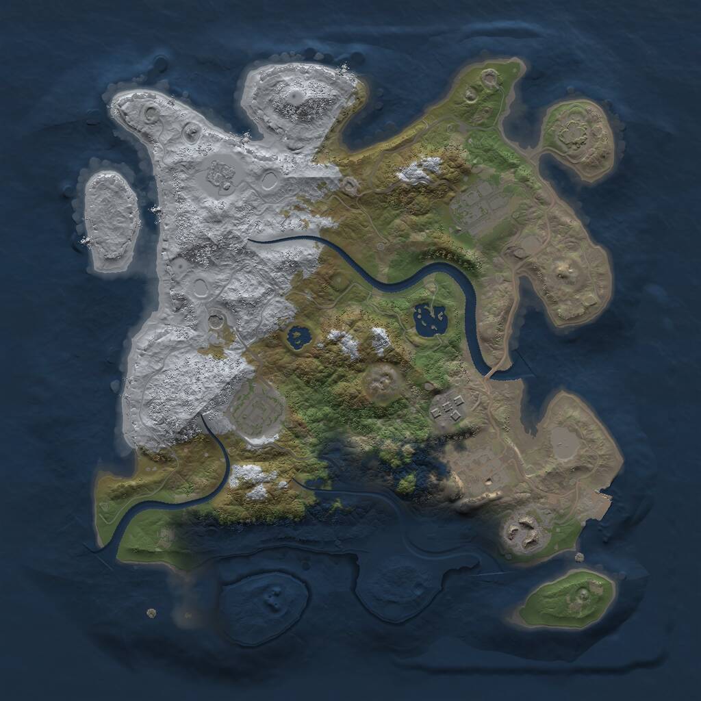 Rust Map: Procedural Map, Size: 3000, Seed: 1280888746, 10 Monuments