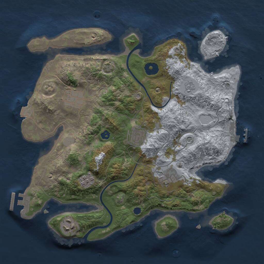 Rust Map: Procedural Map, Size: 2950, Seed: 917472609, 11 Monuments