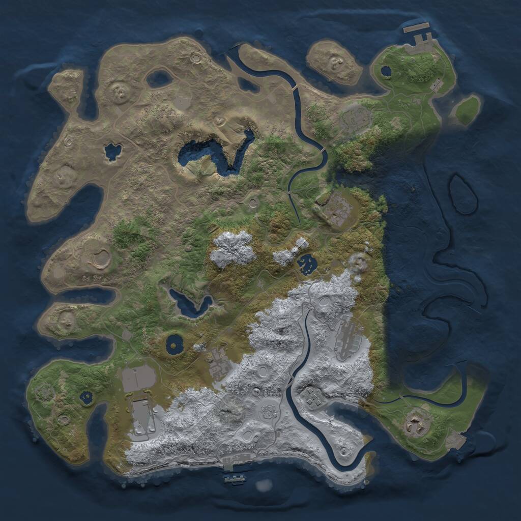 Rust Map: Procedural Map, Size: 4000, Seed: 701695191, 15 Monuments