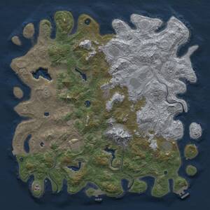 Thumbnail Rust Map: Procedural Map, Size: 5000, Seed: 12301645, 16 Monuments