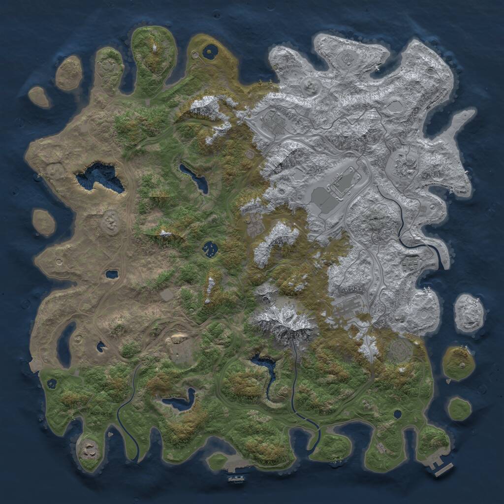 Rust Map: Procedural Map, Size: 5000, Seed: 12301645, 16 Monuments