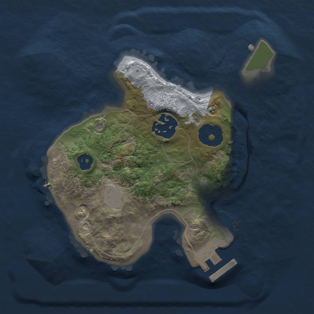Rust Map: Procedural Map, Size: 2000, Seed: 654284945, 3 Monuments
