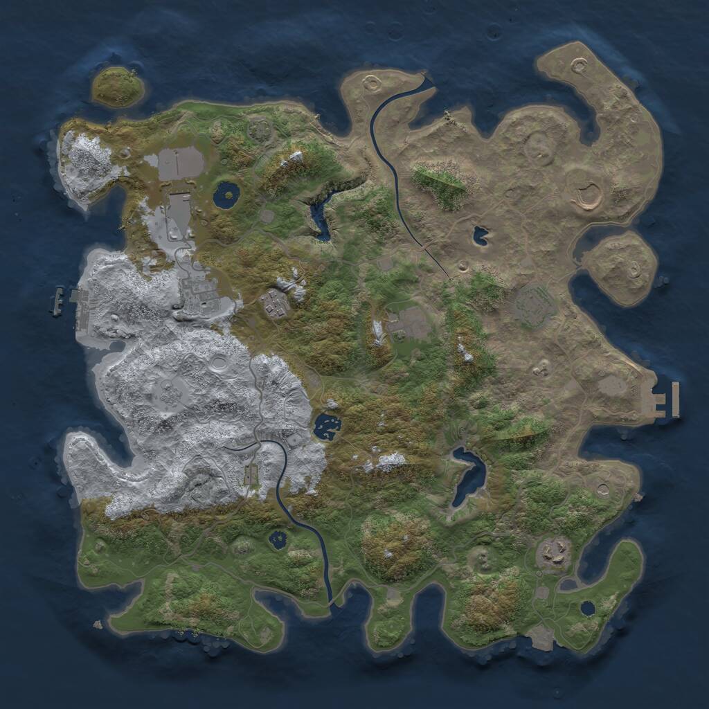 Rust Map: Procedural Map, Size: 4000, Seed: 383751548, 14 Monuments