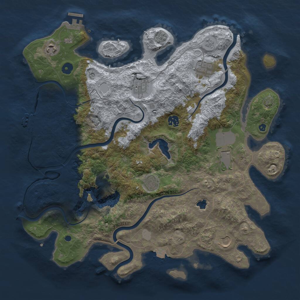 Rust Map: Procedural Map, Size: 4000, Seed: 1332710815, 14 Monuments