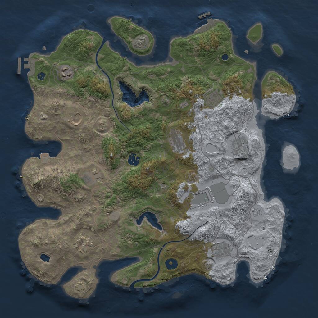 Rust Map: Procedural Map, Size: 4000, Seed: 65576, 16 Monuments