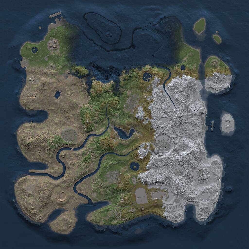 Rust Map: Procedural Map, Size: 4000, Seed: 65576, 17 Monuments