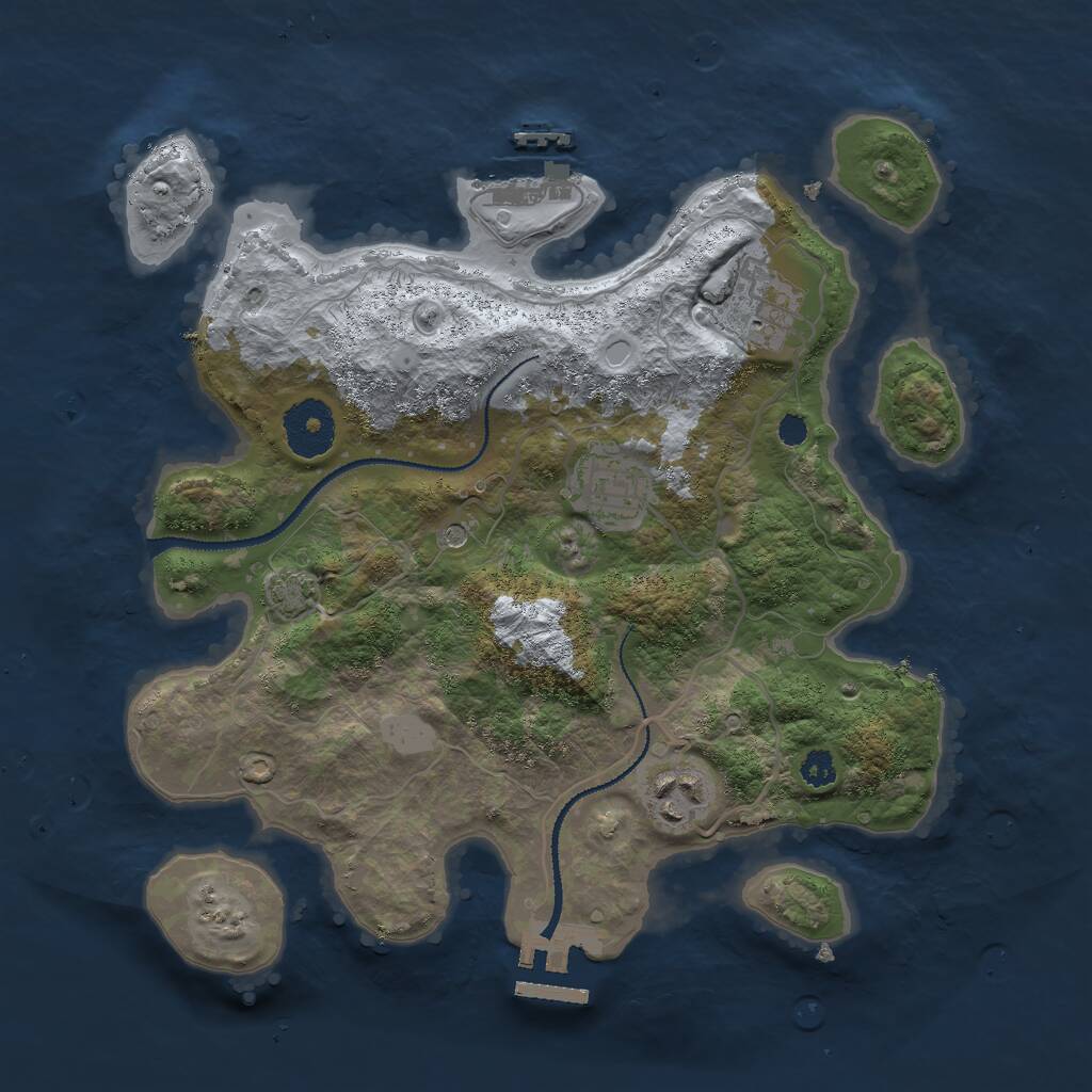 Rust Map: Procedural Map, Size: 3000, Seed: 1445526034, 8 Monuments