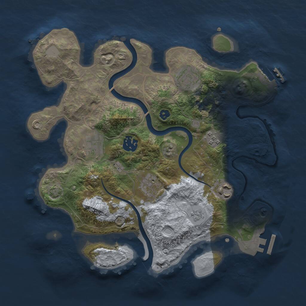 Rust Map: Procedural Map, Size: 3000, Seed: 1850196159, 11 Monuments