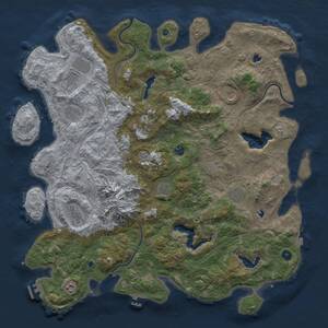 Thumbnail Rust Map: Procedural Map, Size: 5000, Seed: 1746178493, 17 Monuments