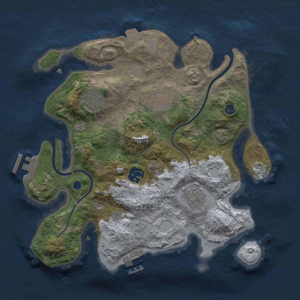 Rust Map: Procedural Map, Size: 3000, Seed: 1763501342, 10 Monuments