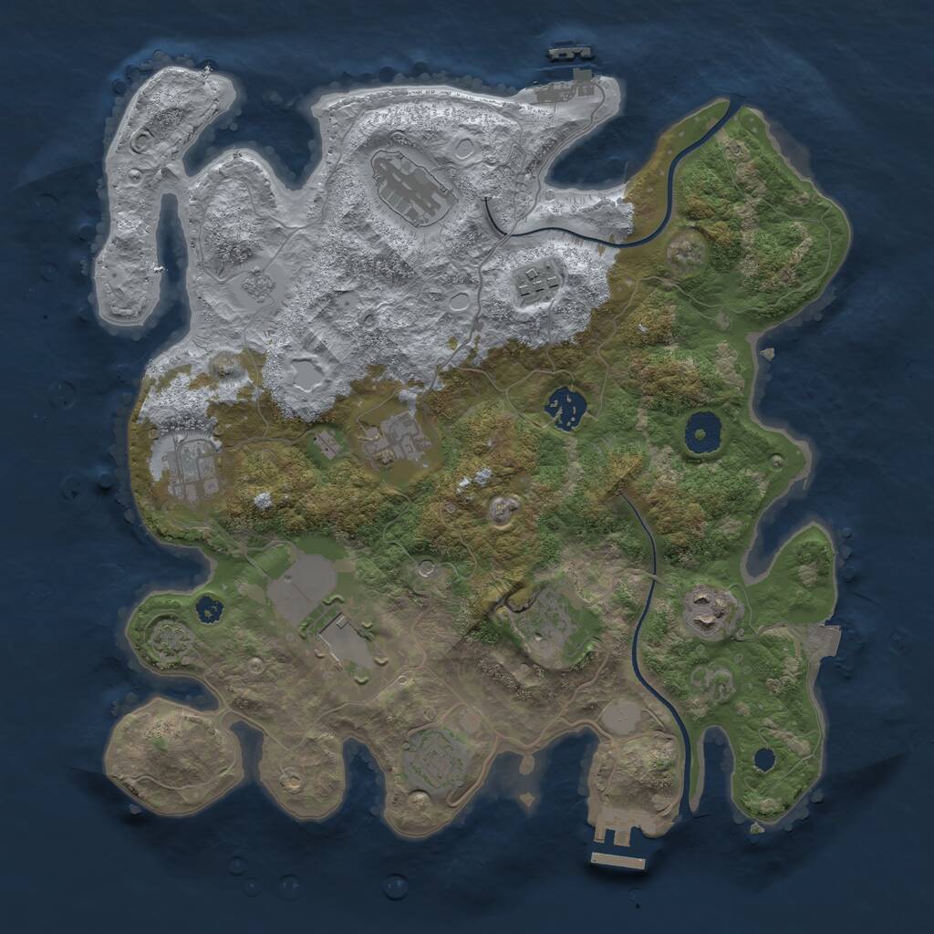 Rust Map: Procedural Map, Size: 3500, Seed: 1716872024, 15 Monuments