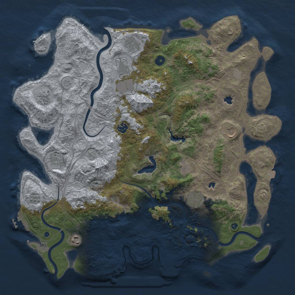 Rust Map: Procedural Map, Size: 4500, Seed: 1586544921, 16 Monuments
