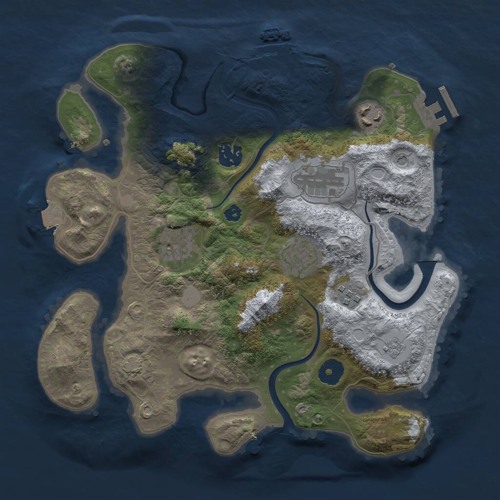 Rust Map: Procedural Map, Size: 3000, Seed: 412534, 12 Monuments
