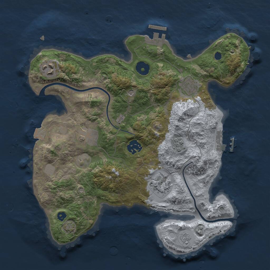 Rust Map: Procedural Map, Size: 3000, Seed: 1963187813, 12 Monuments