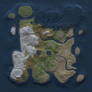 Thumbnail Rust Map: Procedural Map, Size: 3000, Seed: 309644, 9 Monuments