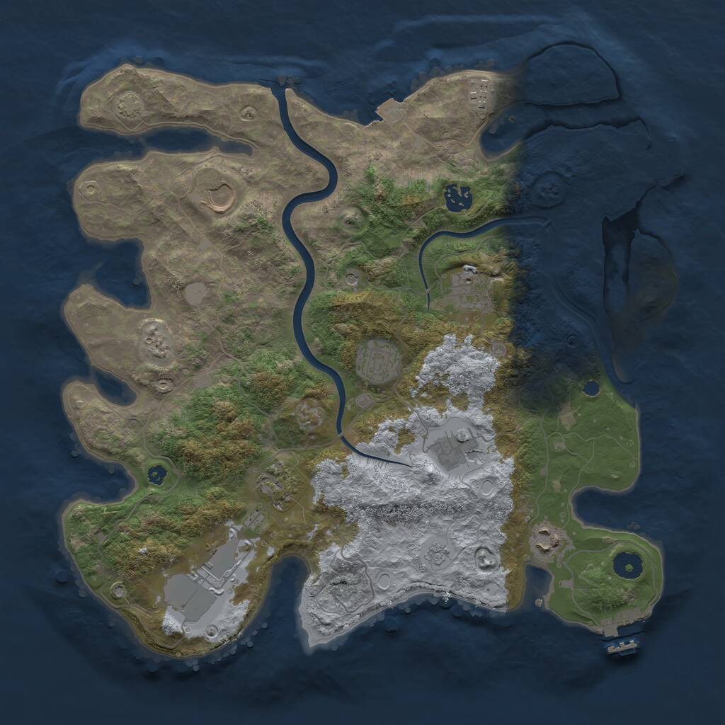 Rust Map: Procedural Map, Size: 3800, Seed: 944919468, 15 Monuments
