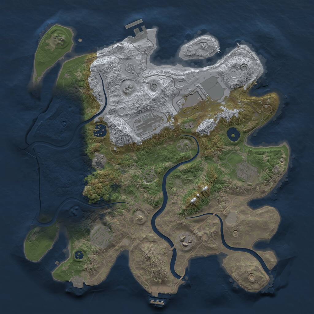 Rust Map: Procedural Map, Size: 3500, Seed: 564998712, 13 Monuments