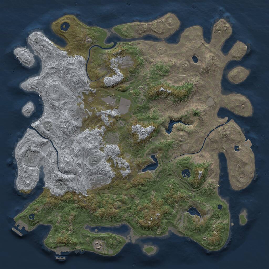 Rust Map: Procedural Map, Size: 4500, Seed: 881608074, 15 Monuments
