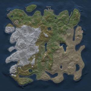 Thumbnail Rust Map: Procedural Map, Size: 4000, Seed: 73682158, 14 Monuments