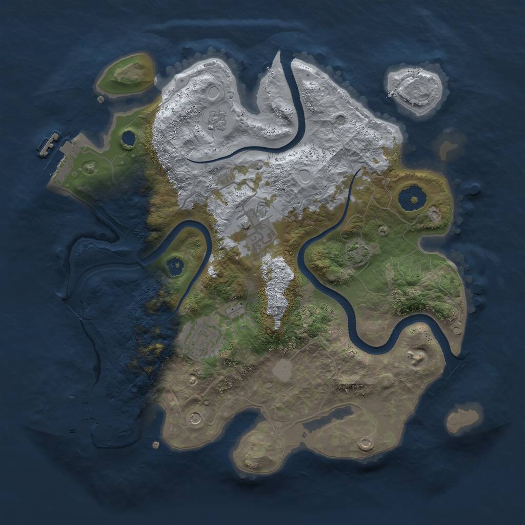 Rust Map: Procedural Map, Size: 3000, Seed: 30307, 8 Monuments