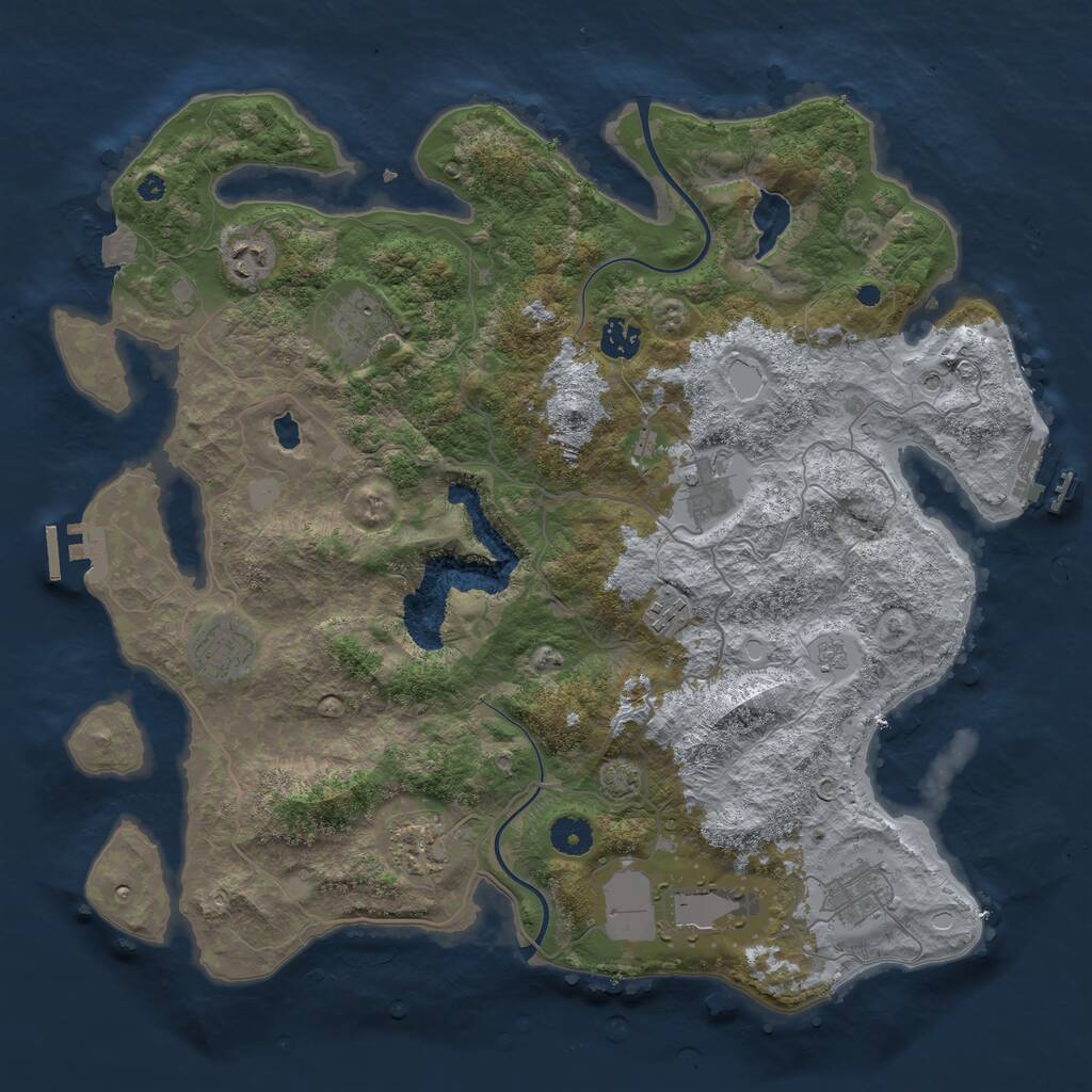 Rust Map: Procedural Map, Size: 4000, Seed: 344687344, 15 Monuments