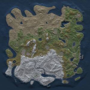 Thumbnail Rust Map: Procedural Map, Size: 4500, Seed: 1718509678, 17 Monuments