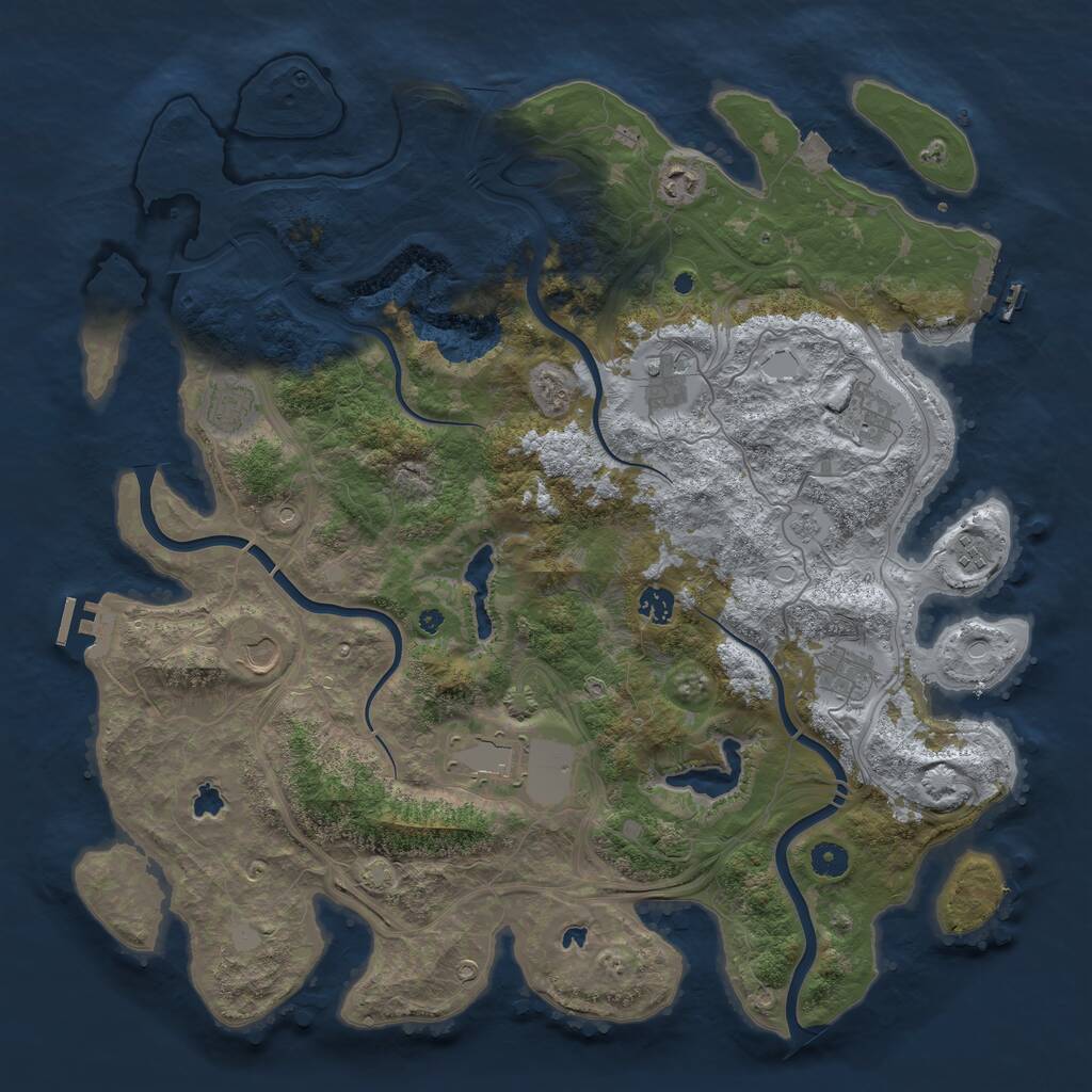 Rust Map: Procedural Map, Size: 4500, Seed: 1637150929, 15 Monuments